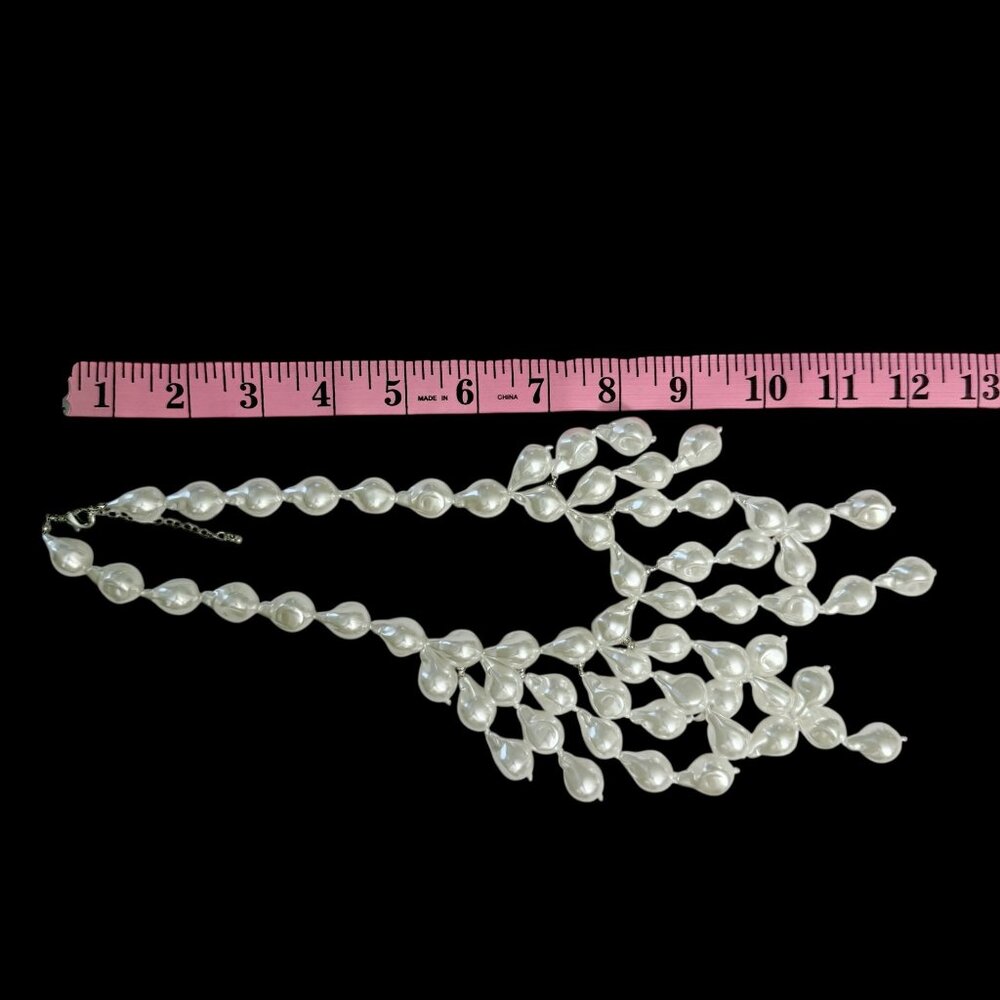Jardin Baroque Faux Pearl Bib Necklace Statement Jewelry Bridal Wedding - Picture 9 of 9
